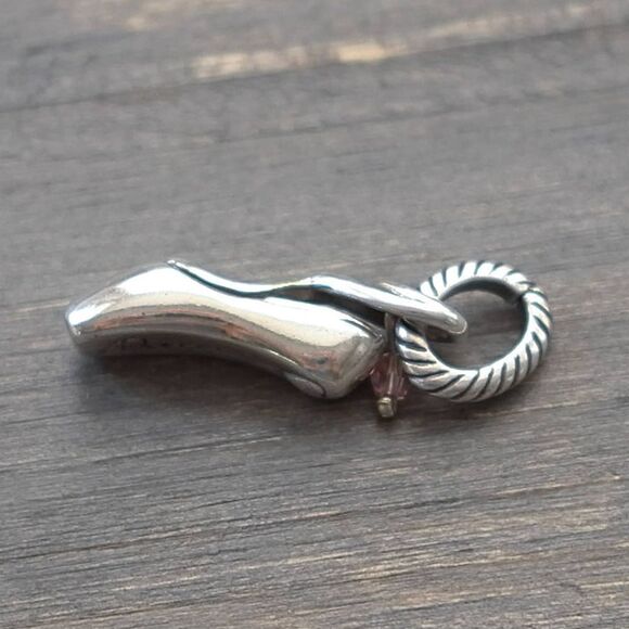 Brighton DANCE Ballet Slipper ABC Dangle Charm Pink Crystal Bead Retired - Picture 1 of 5